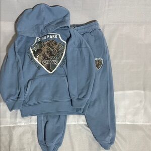 Cotton On kids Blue Dino Park Kids Sweatsuit Set